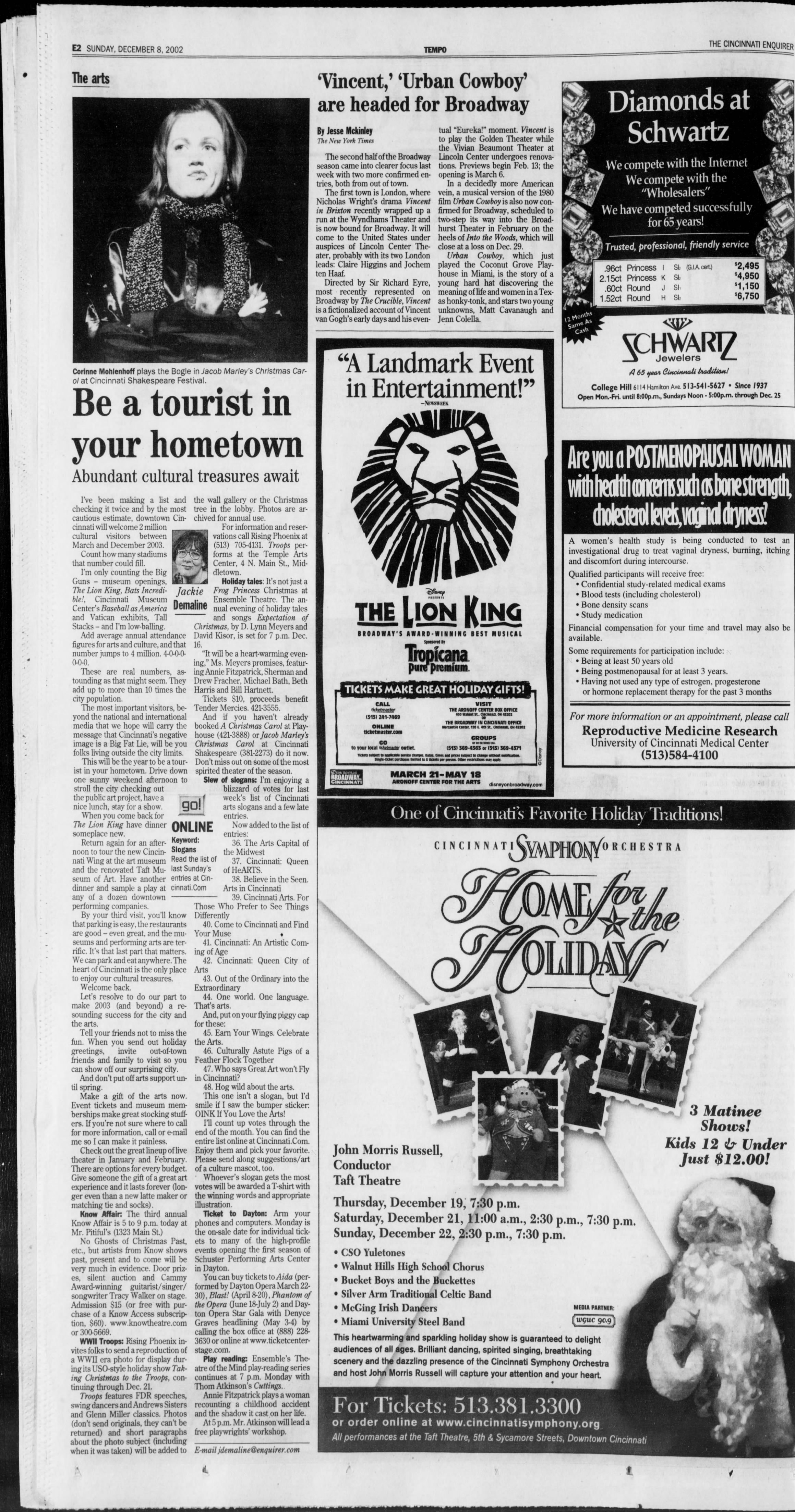 Cincinnati Enquirer, 12/08/2002, p. 56