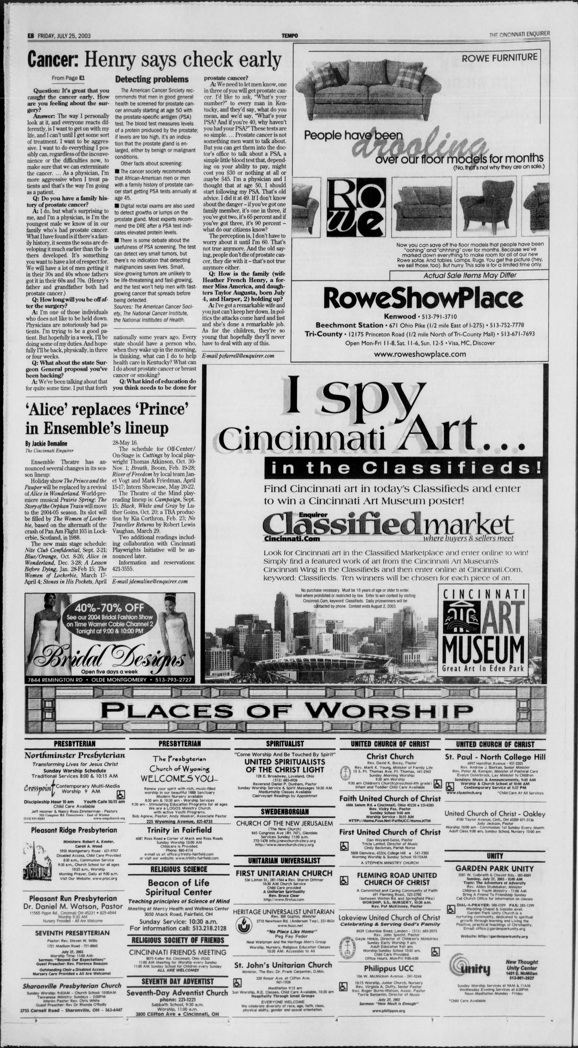Cincinnati Enquirer, 07/25/2003, p. 48