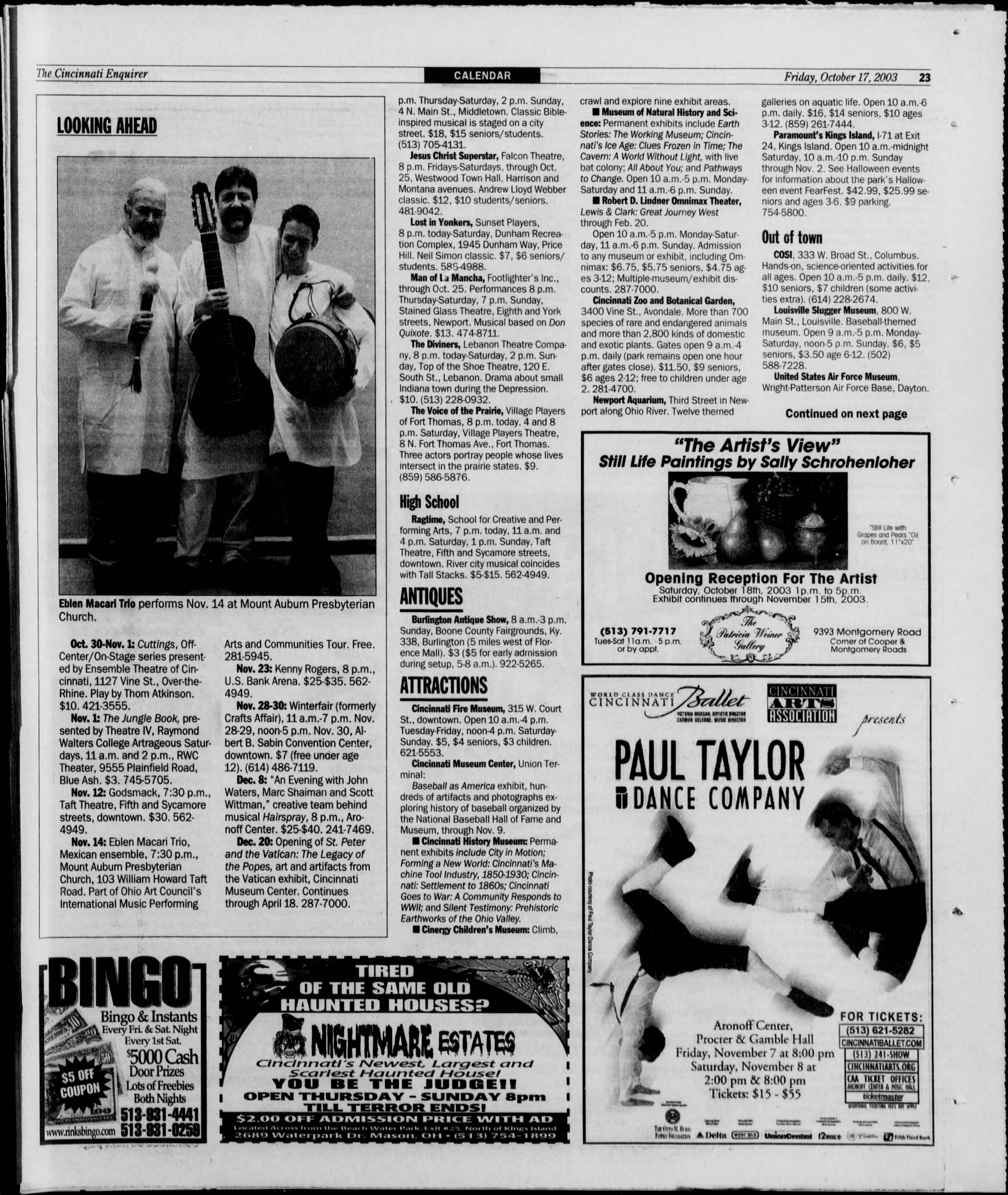 Cincinnati Enquirer, 10/17/2003, p. 102