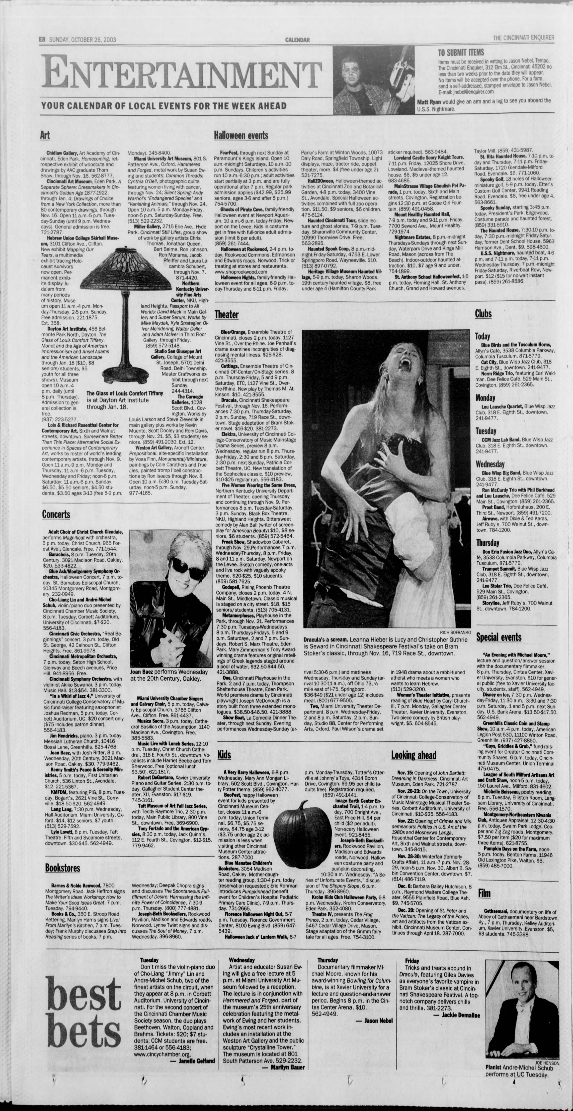 Cincinnati Enquirer, 10/26/2003, p. 60